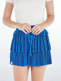 Sapphire Blue Pleated Mini Skort