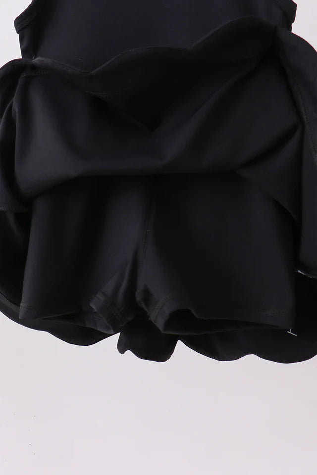 Black Scalloped Active Dress