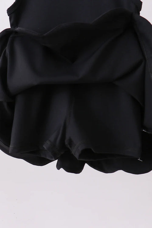 Black Scalloped Active Dress