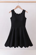 Black Scalloped Active Dress