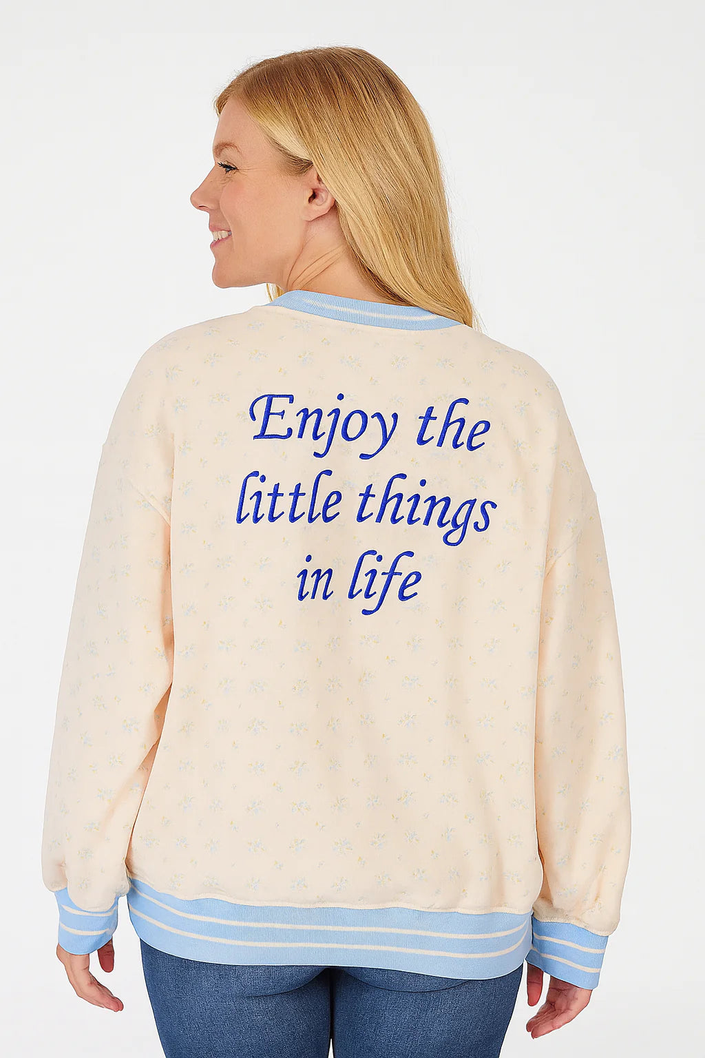 Enjoy Bow Crew Long Crewneck