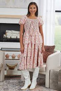 Floral Tiered Smocked Bow Dress