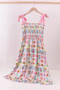 Pink Enjoy Beach Smocked Dress