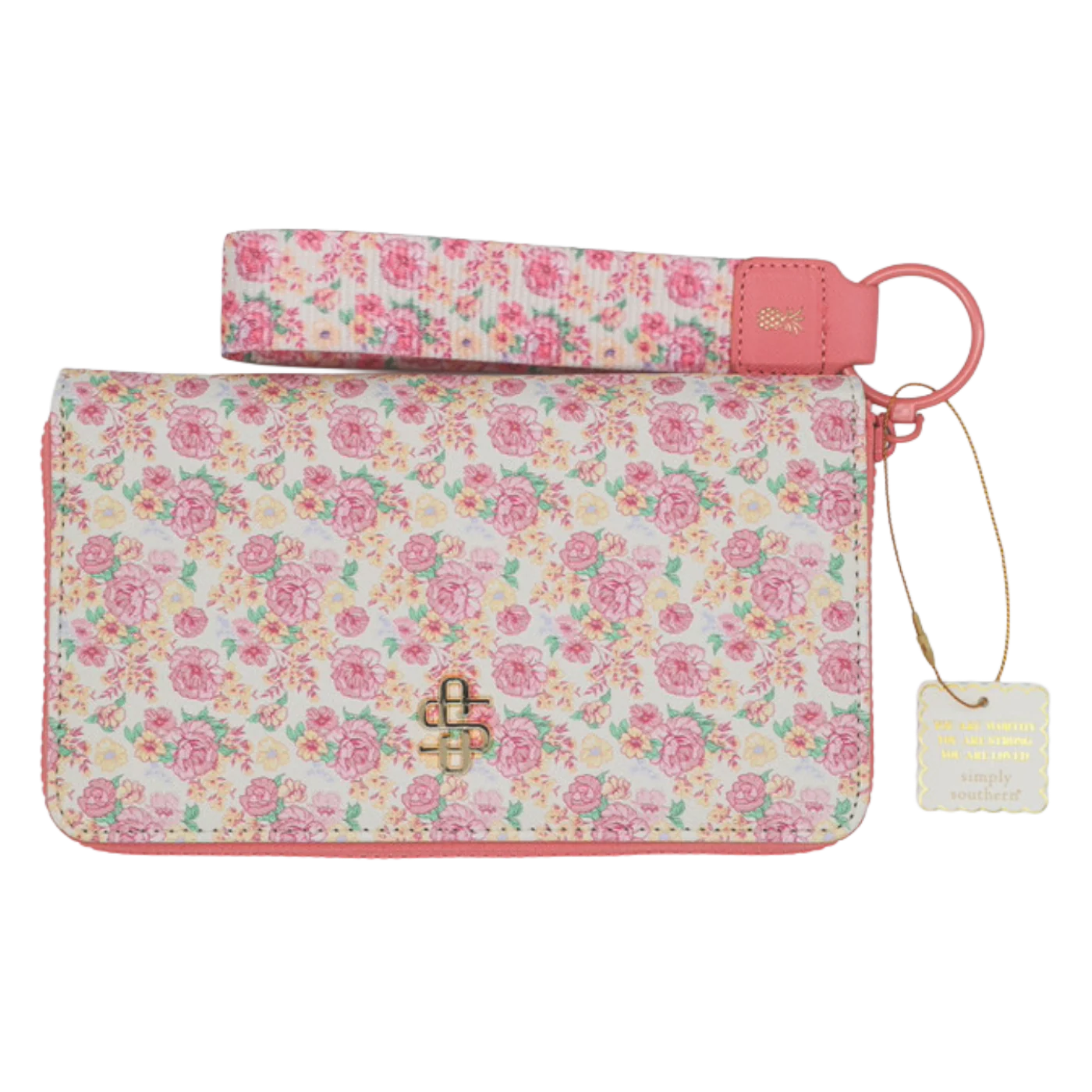 Pink Light Blossom Floral Wristlet Wallet